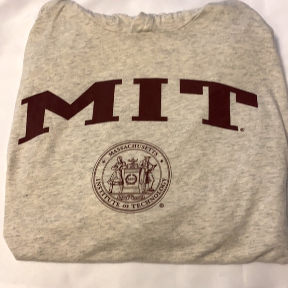 MIT Lightweight Hoodie Grey/Maroon Size Large - Picture 7 of 7